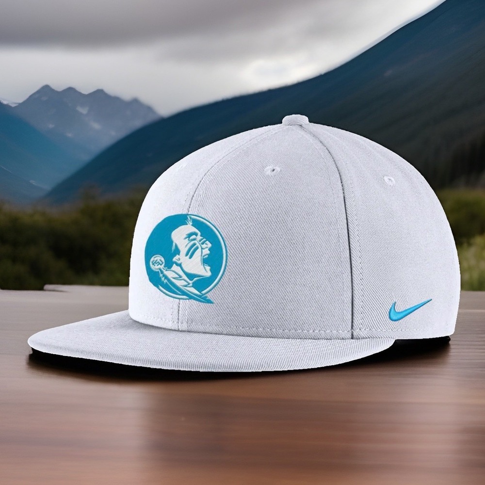 Florida State Seminoles Nike Men's Hat All White Pro Flatbill Snapback Cap NWT
